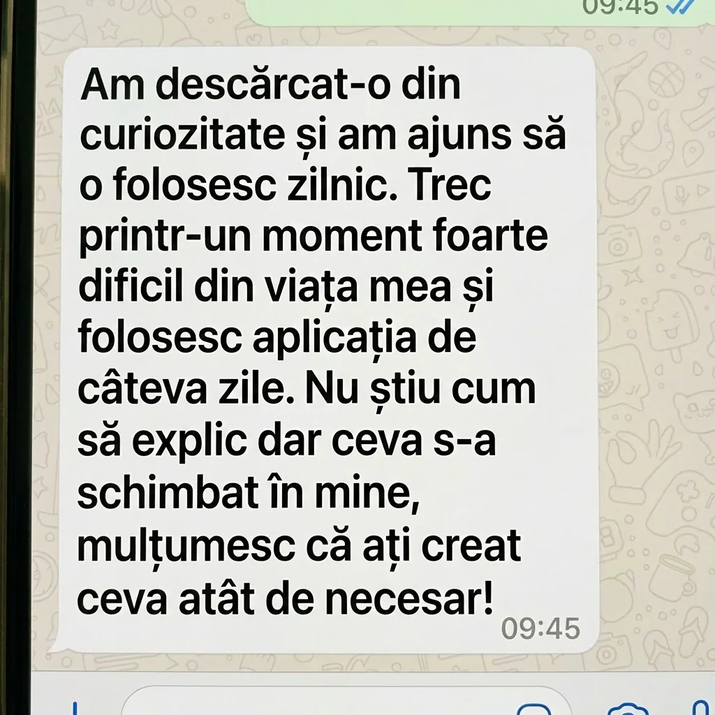 Mesaj de mulțumire de la Valentina Grigore